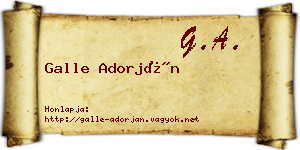 Galle Adorján névjegykártya